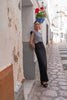 Vestido Cutout Linen Vichy
