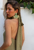 Boucles d'oreilles raphia olive