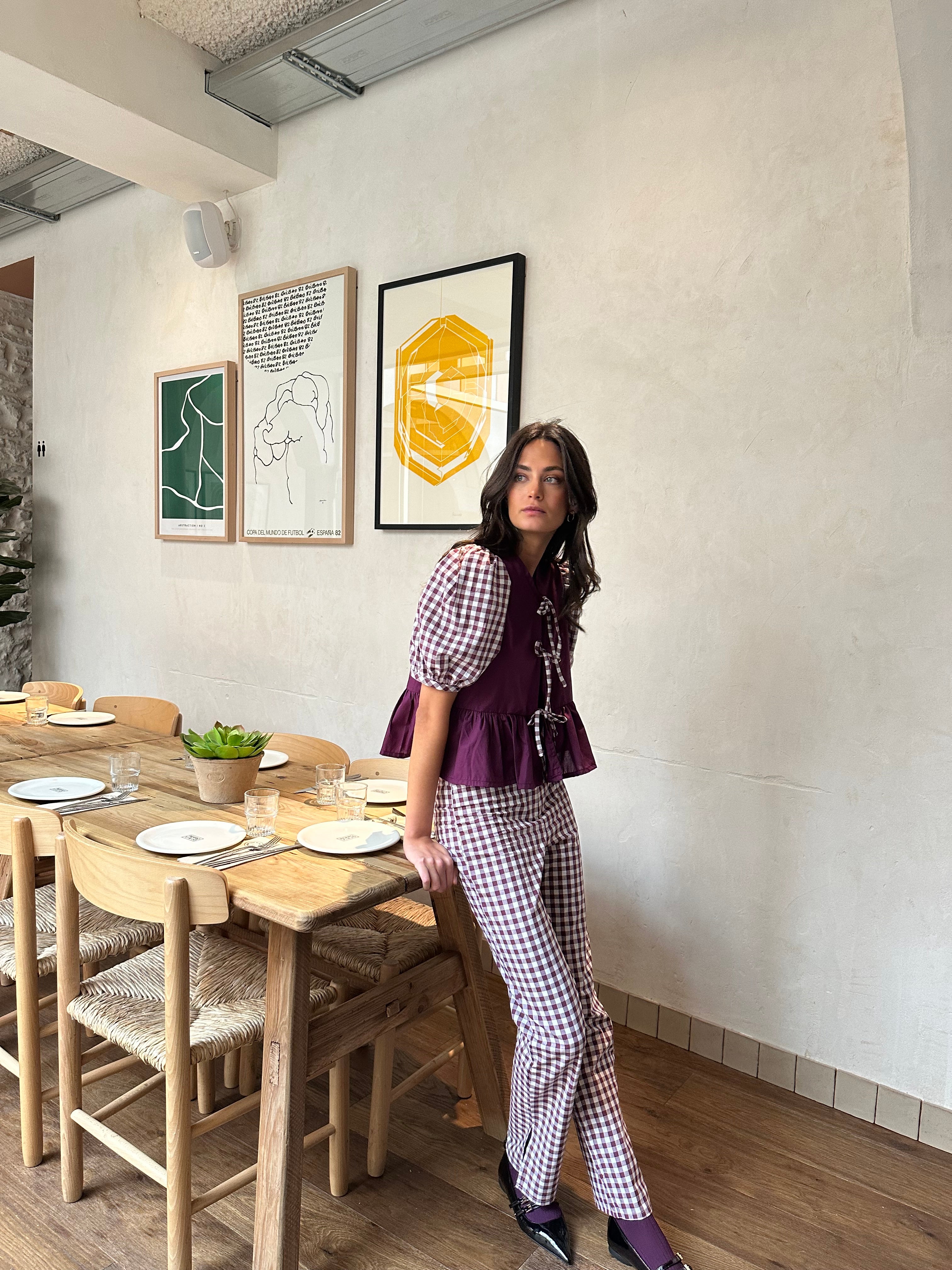 Total look Vichy Aubergine (pants)