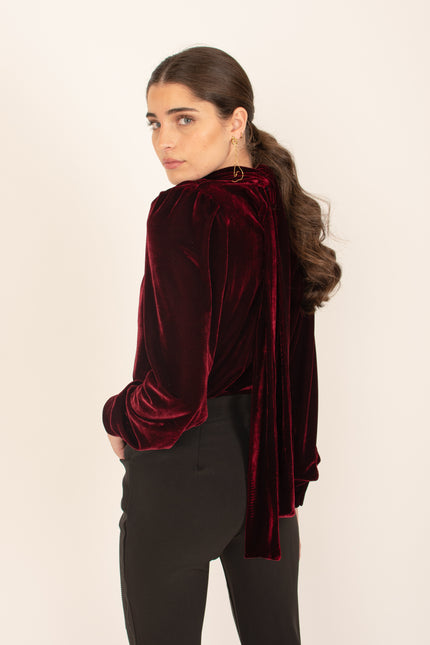 Blusa Velvet Burdeos