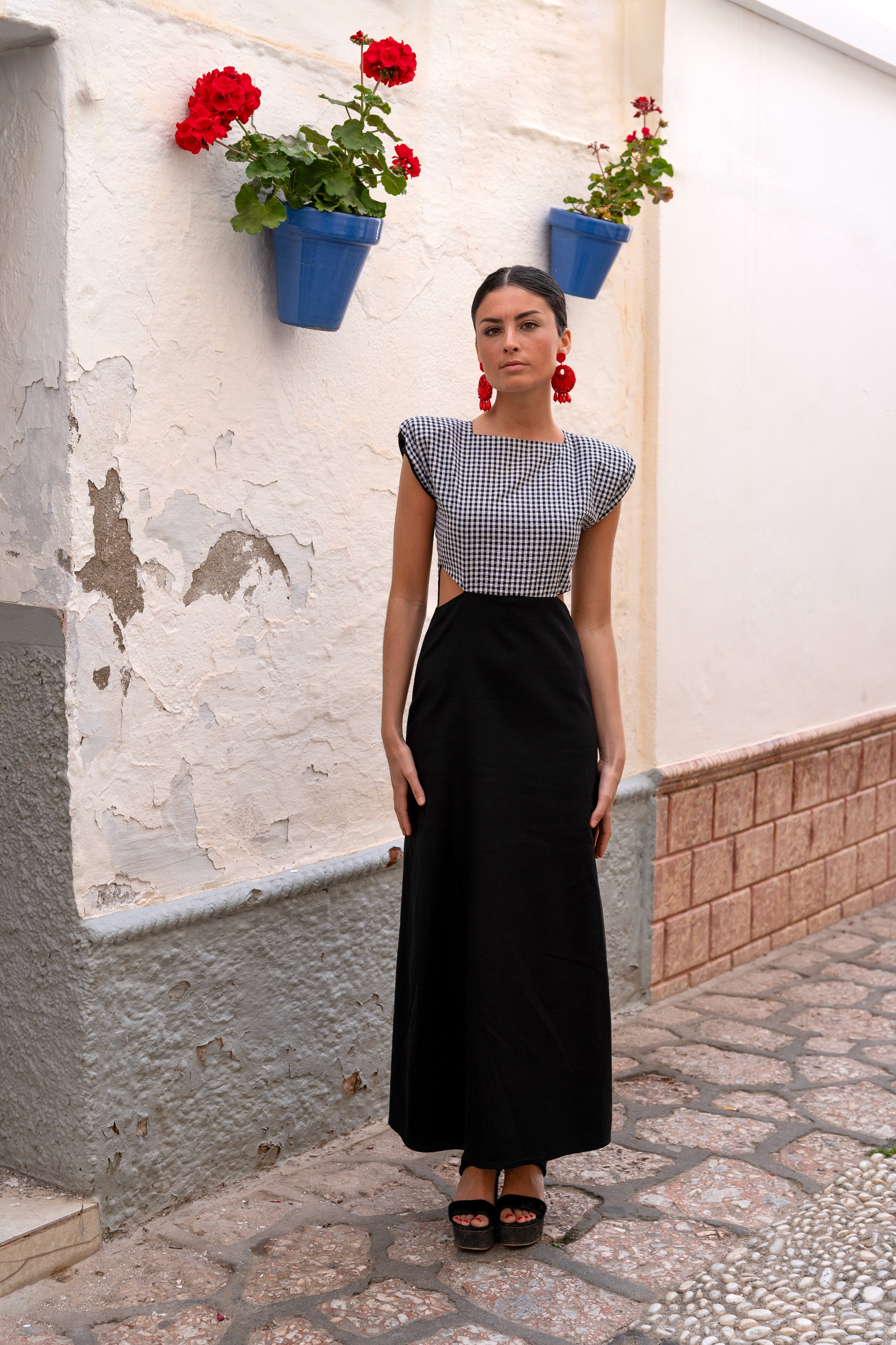 Robe Vichy en Lin ouvertures