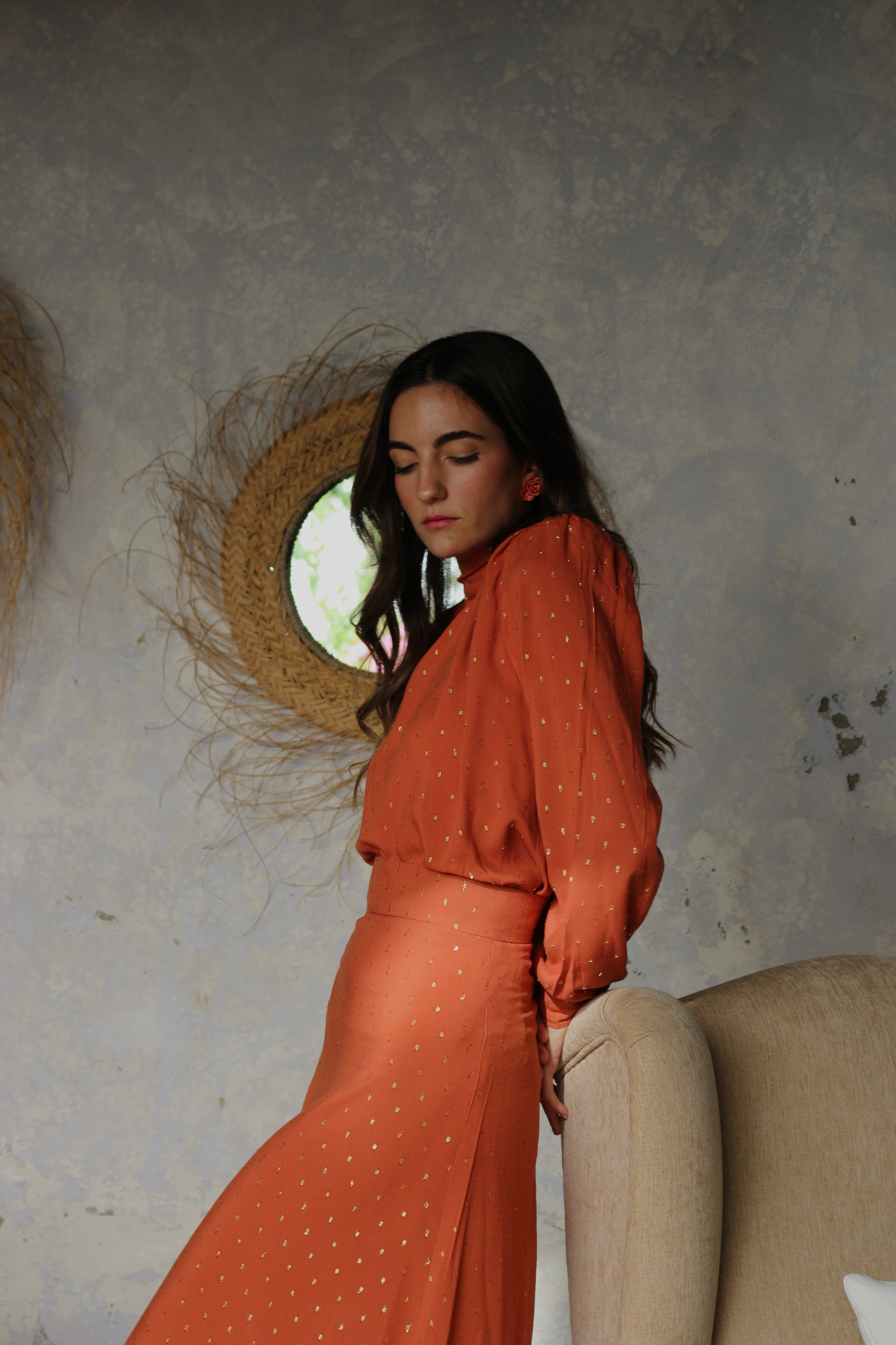 Gleam Terracotta Blouse 