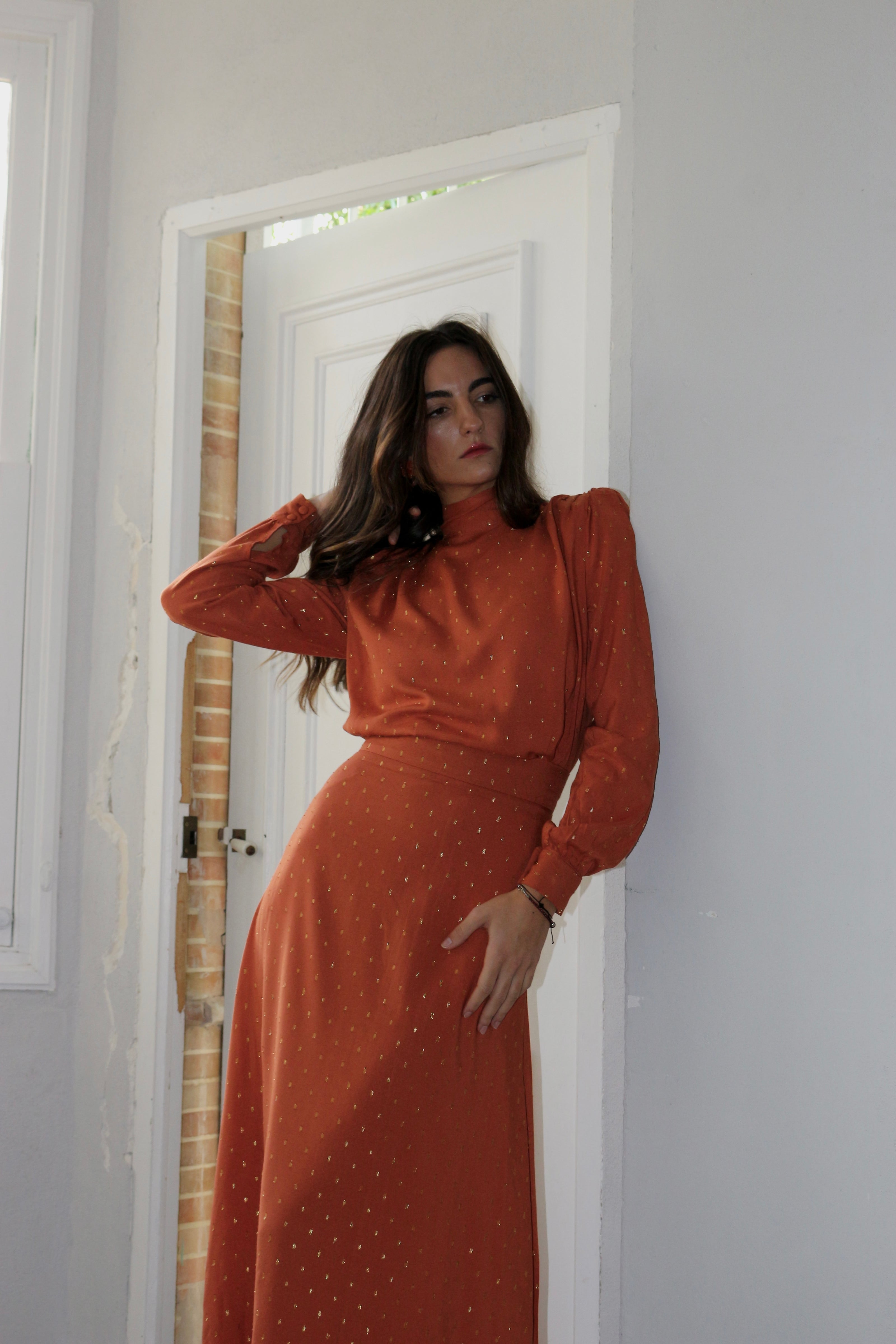 Gleam Terracotta Blouse 