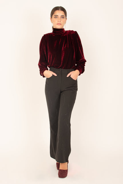 Blusa Velvet Burdeos