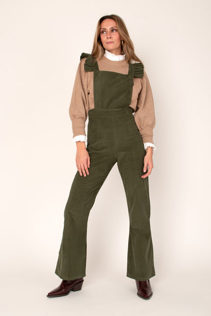 Combinaison Velours Côtelé Vert