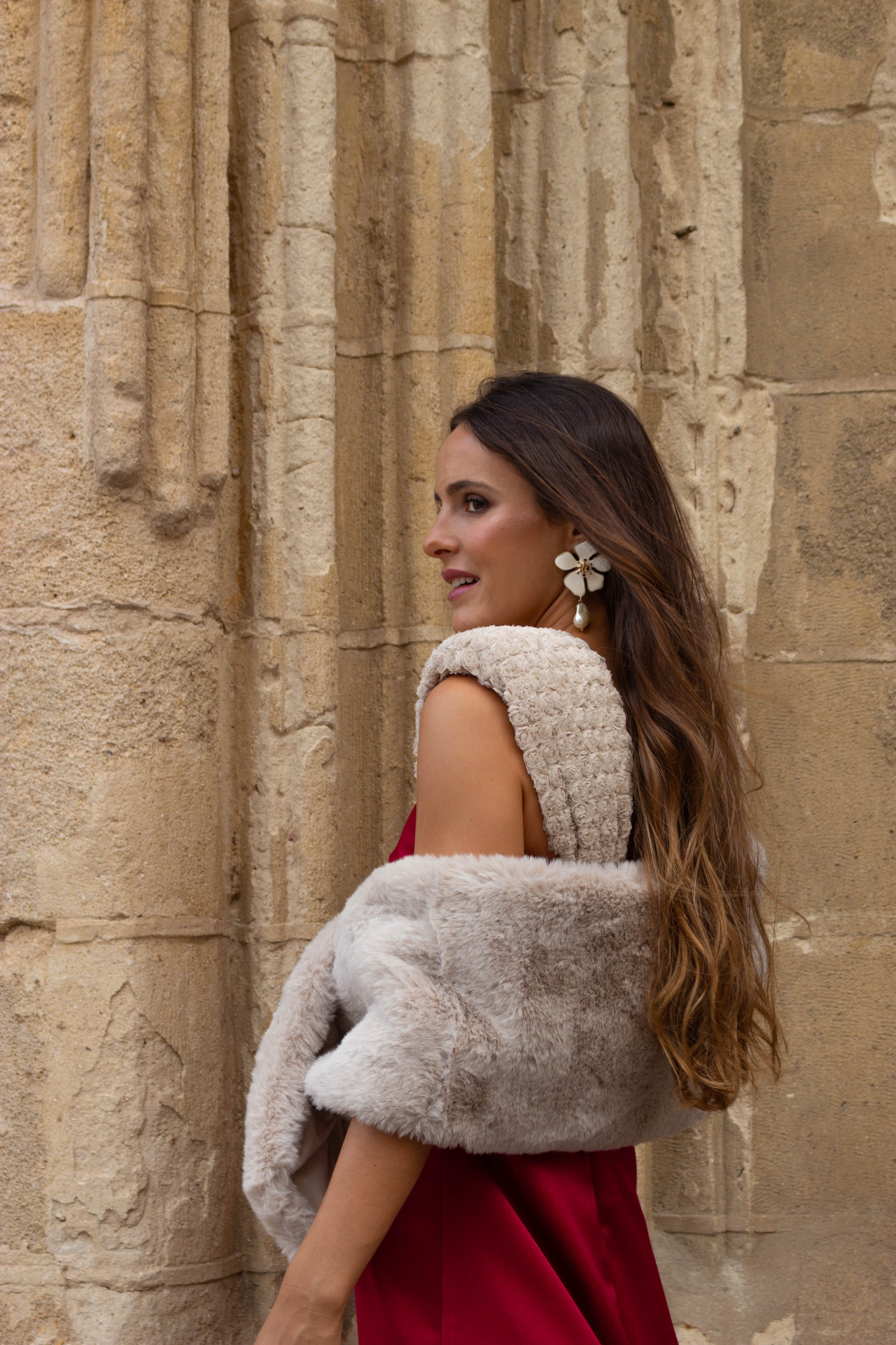 Vestido Abril Burdeos