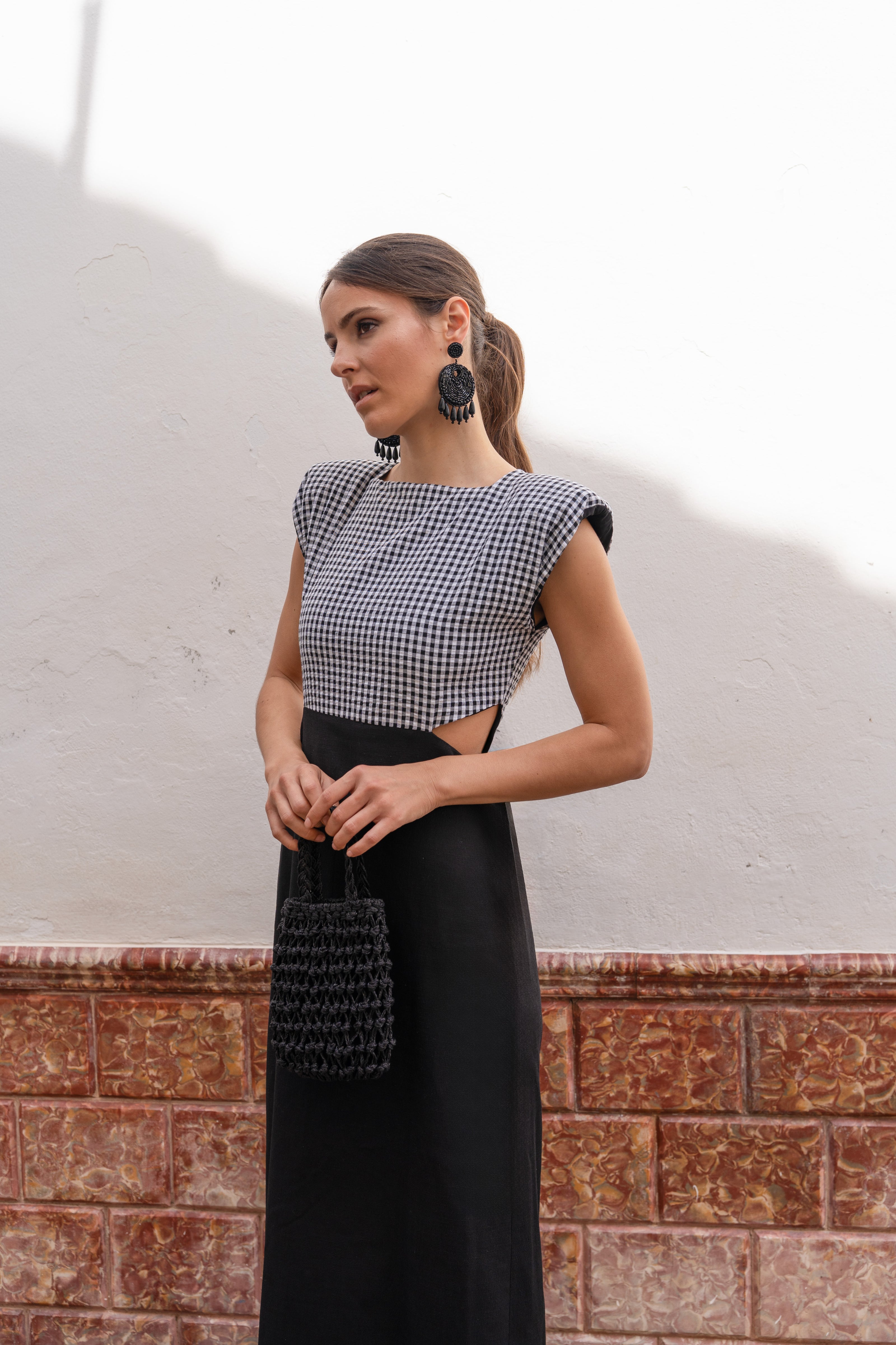 Robe Vichy en Lin ouvertures