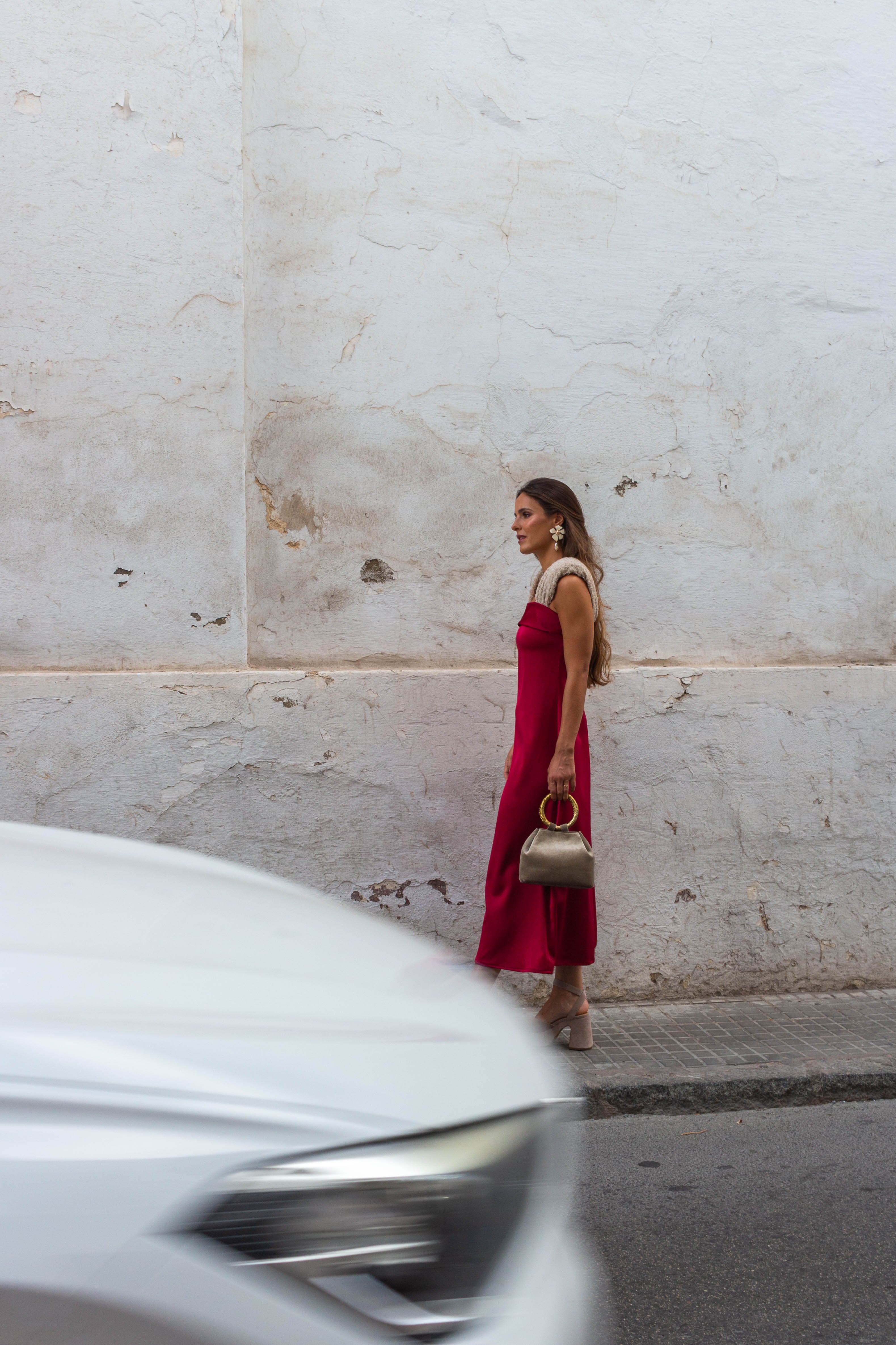 Vestido Abril Burdeos