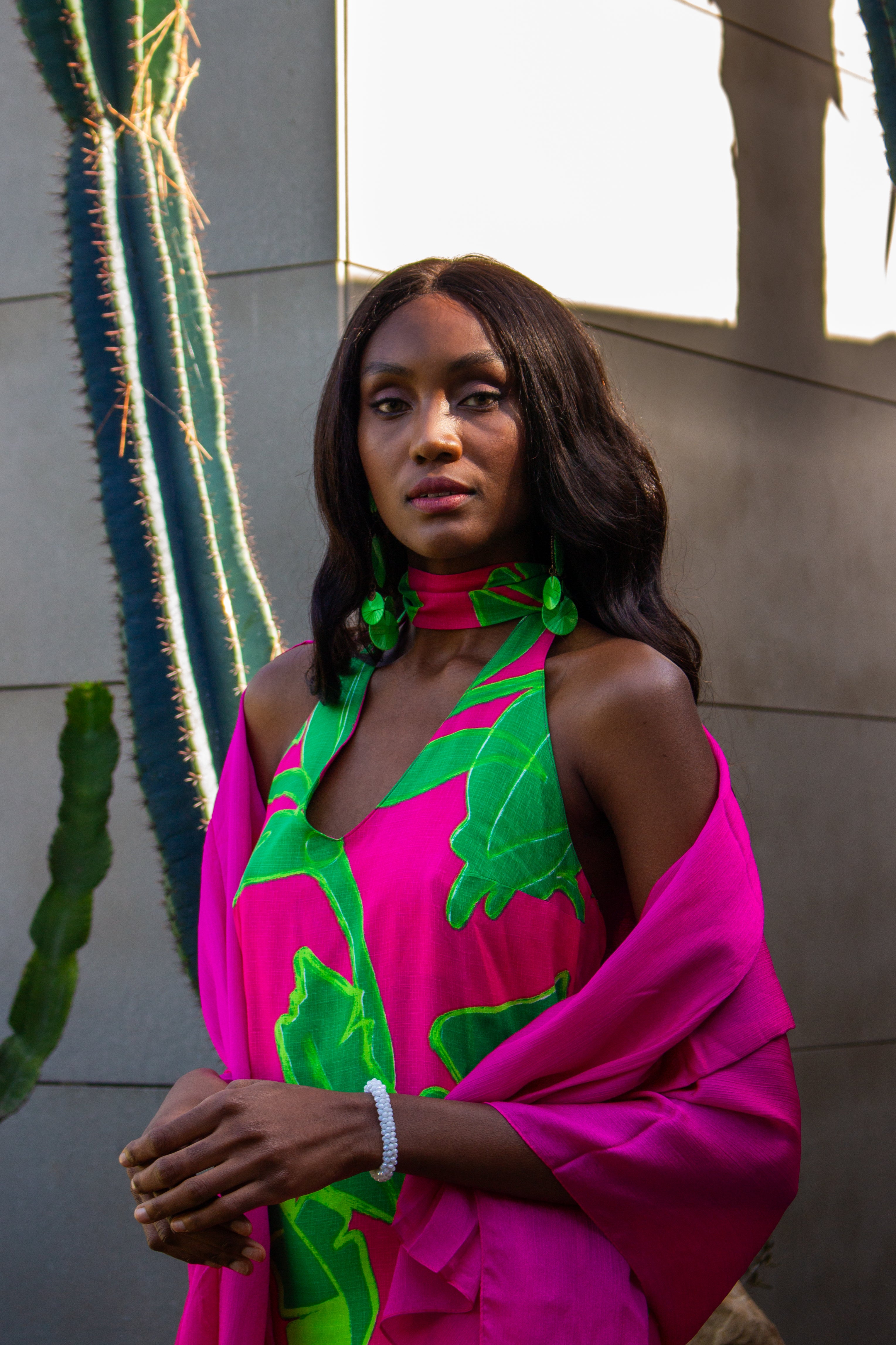 Foulard en Soie Fuchsia Intense