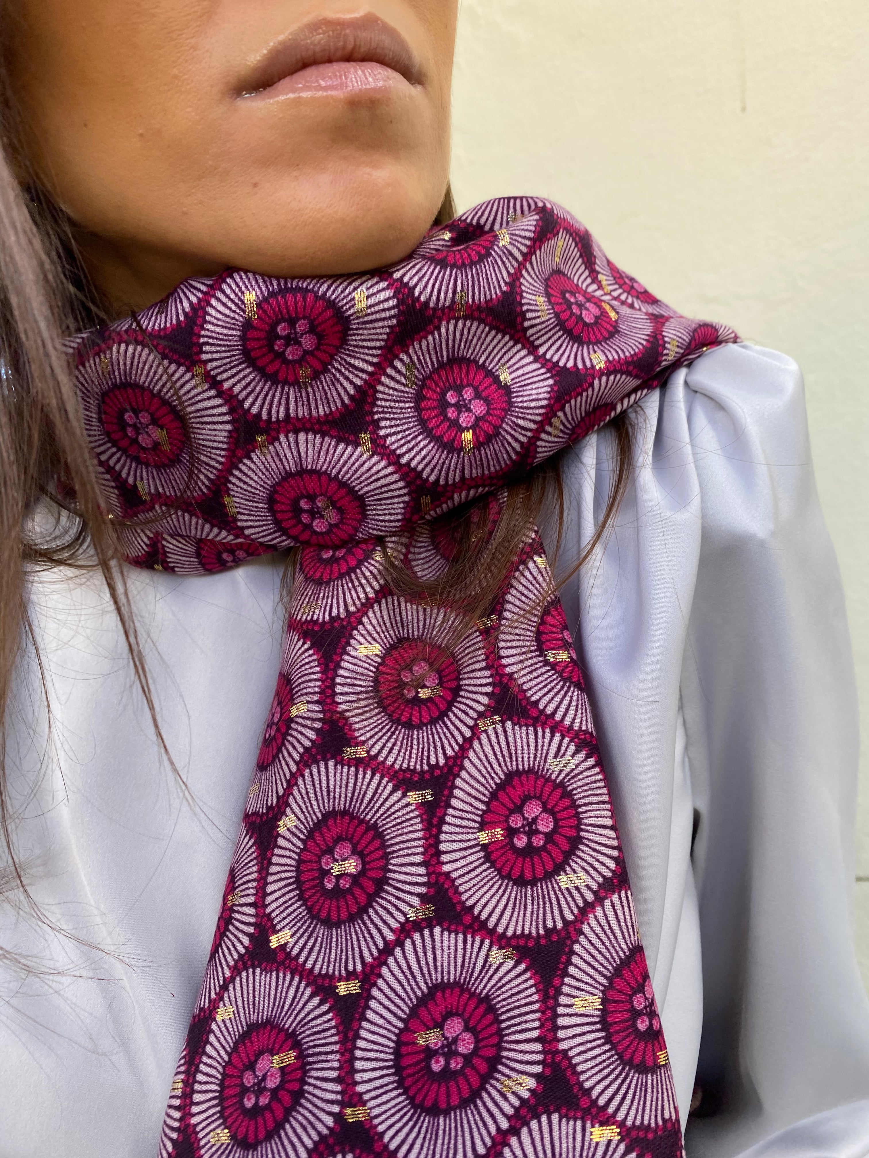Foulard fleurs pailletées (différentes couleurs)