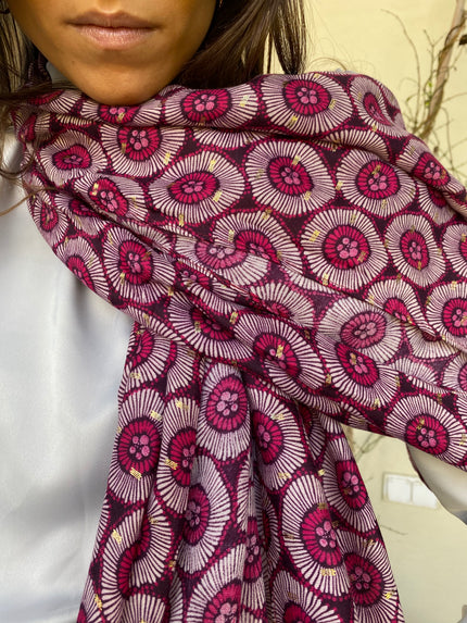 Foulard fleurs pailletées (différentes couleurs)